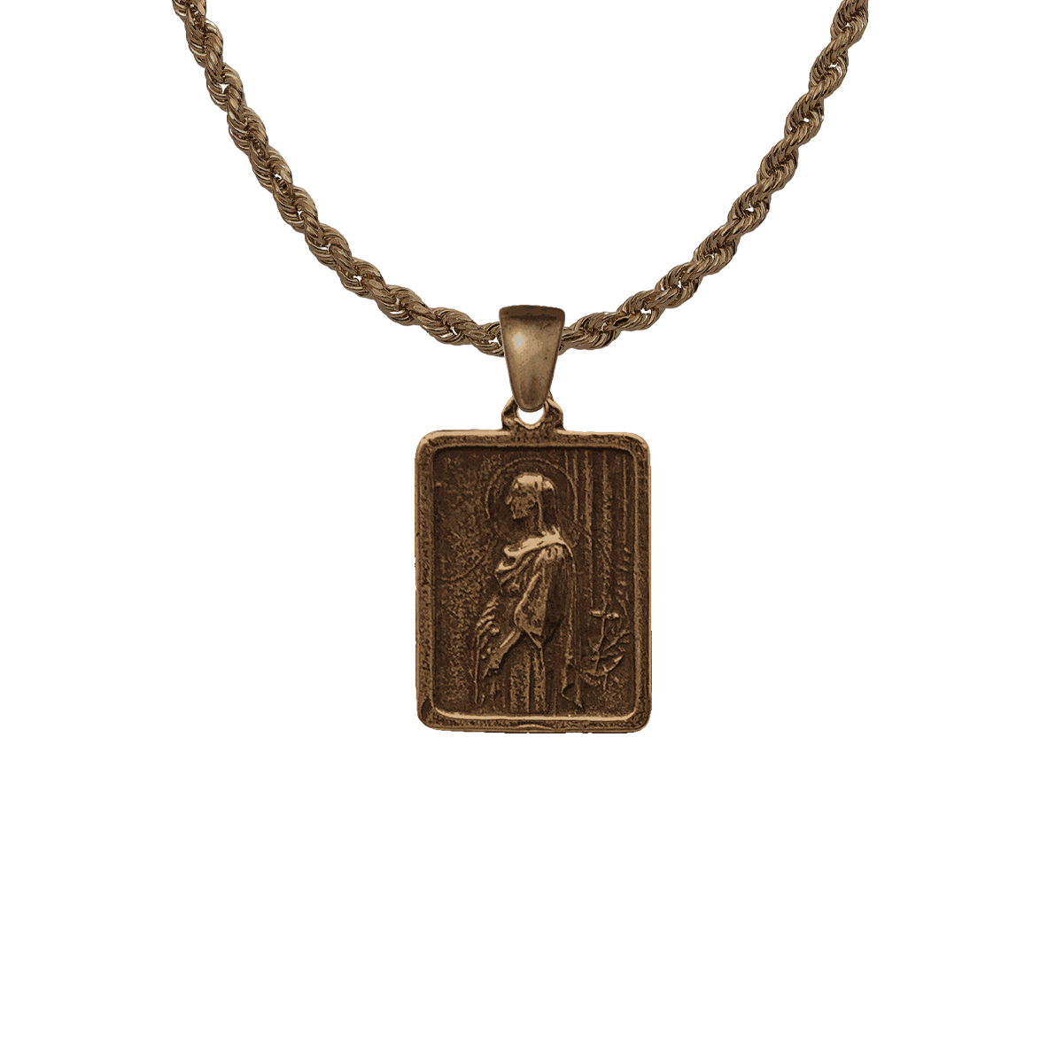 Vintage Bronze St. Philomena and St. John Vianney Medal
