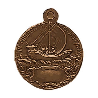 Vintage Bronze St. George and Ancient Sailing Ship Medal