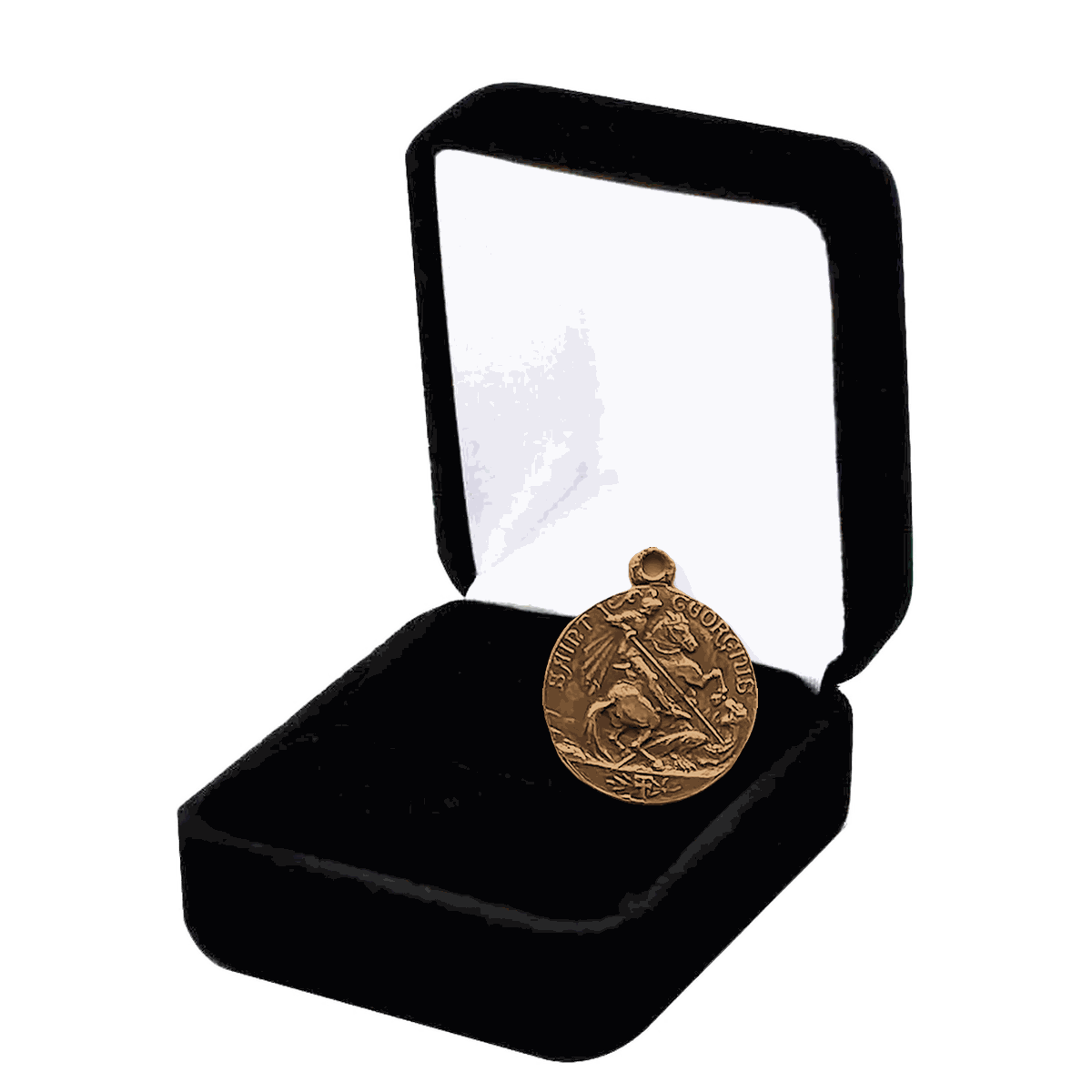Vintage Bronze St. George and Ancient Sailing Ship Medal