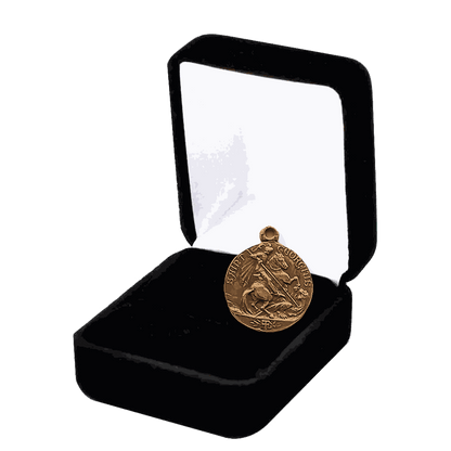 Vintage Bronze St. George and Ancient Sailing Ship Medal