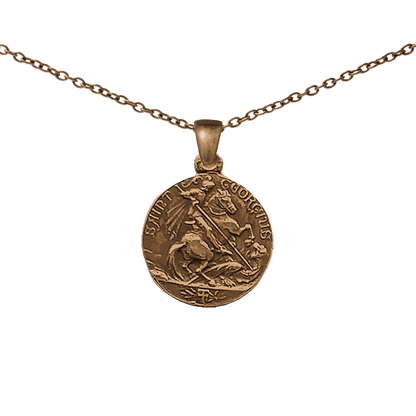Vintage Bronze St. George and Ancient Sailing Ship Medal