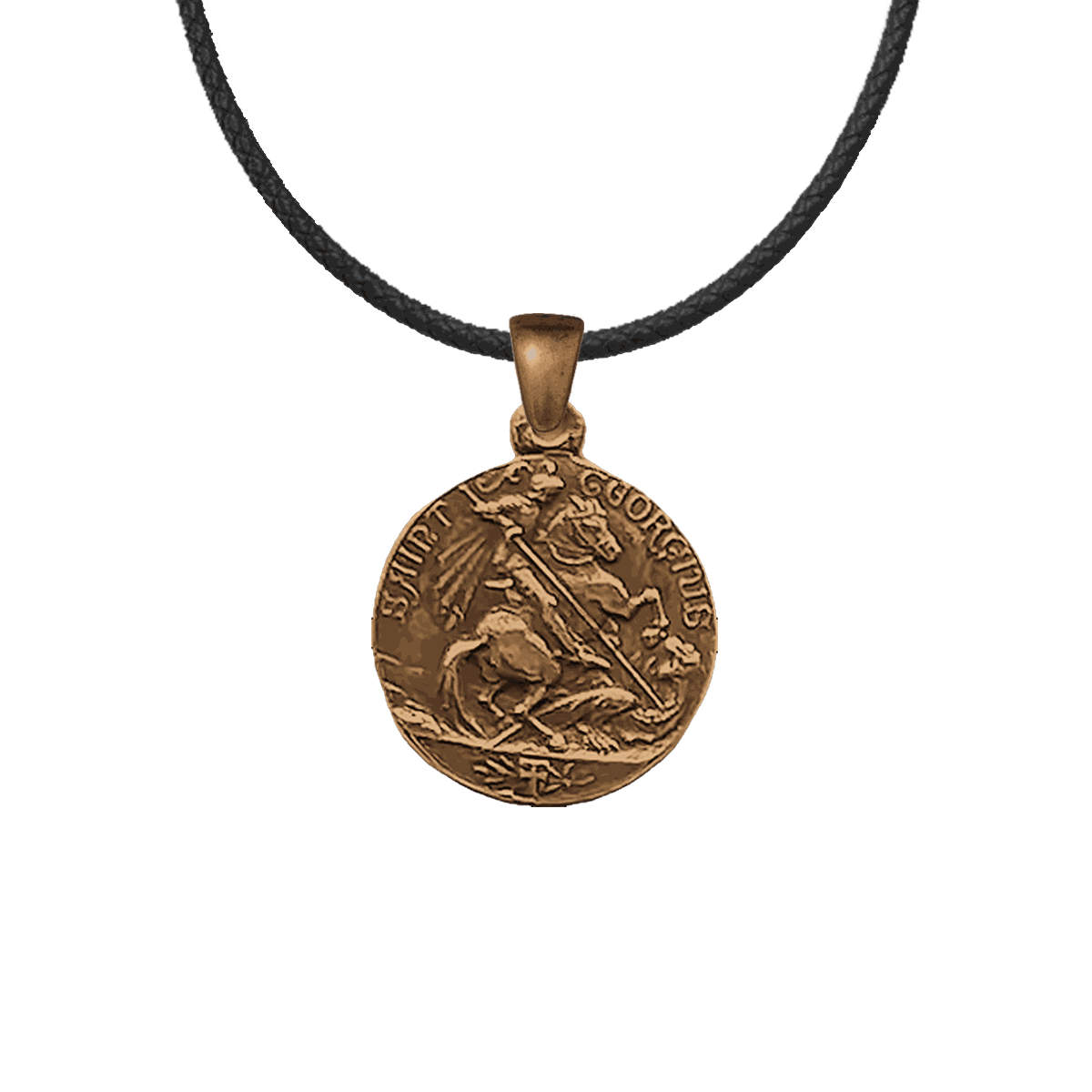 Vintage Bronze St. George and Ancient Sailing Ship Medal