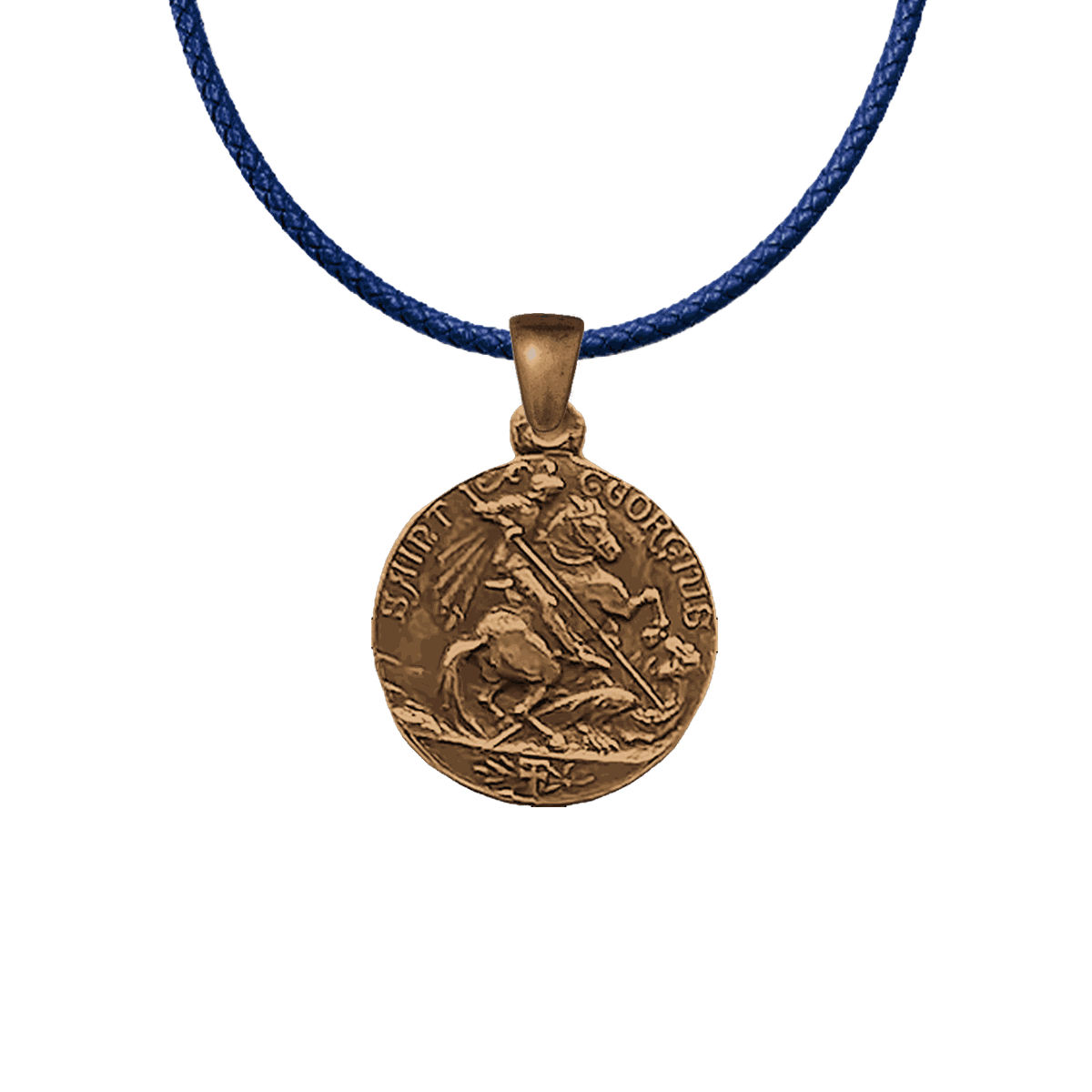 Vintage Bronze St. George and Ancient Sailing Ship Medal