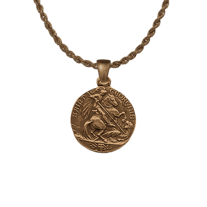 Vintage Bronze St. George and Ancient Sailing Ship Medal