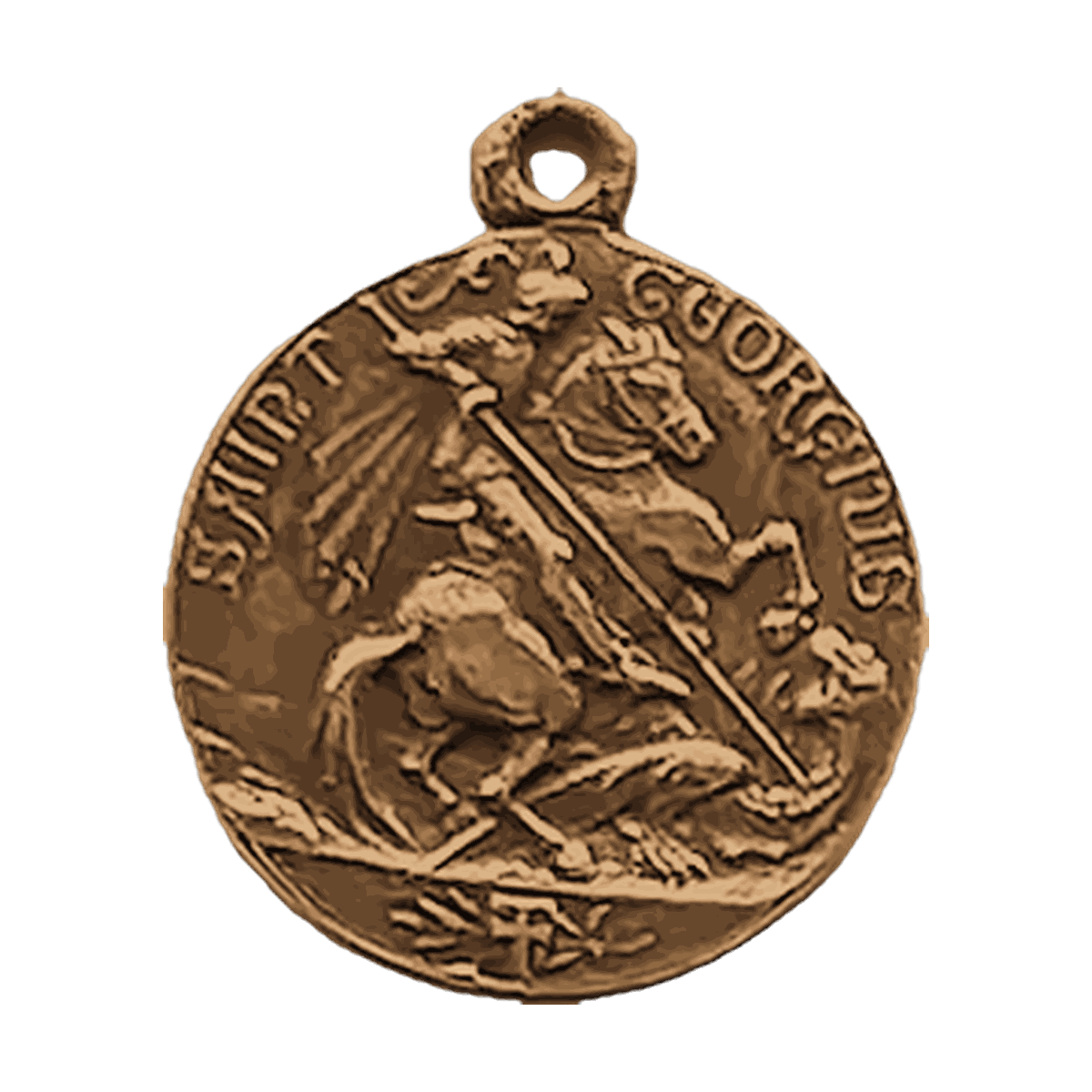 Vintage Bronze St. George and Ancient Sailing Ship Medal