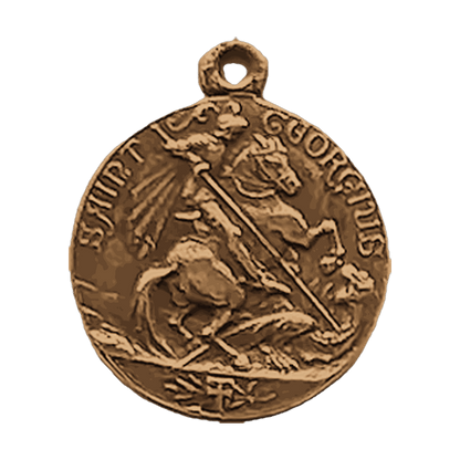 Vintage Bronze St. George and Ancient Sailing Ship Medal