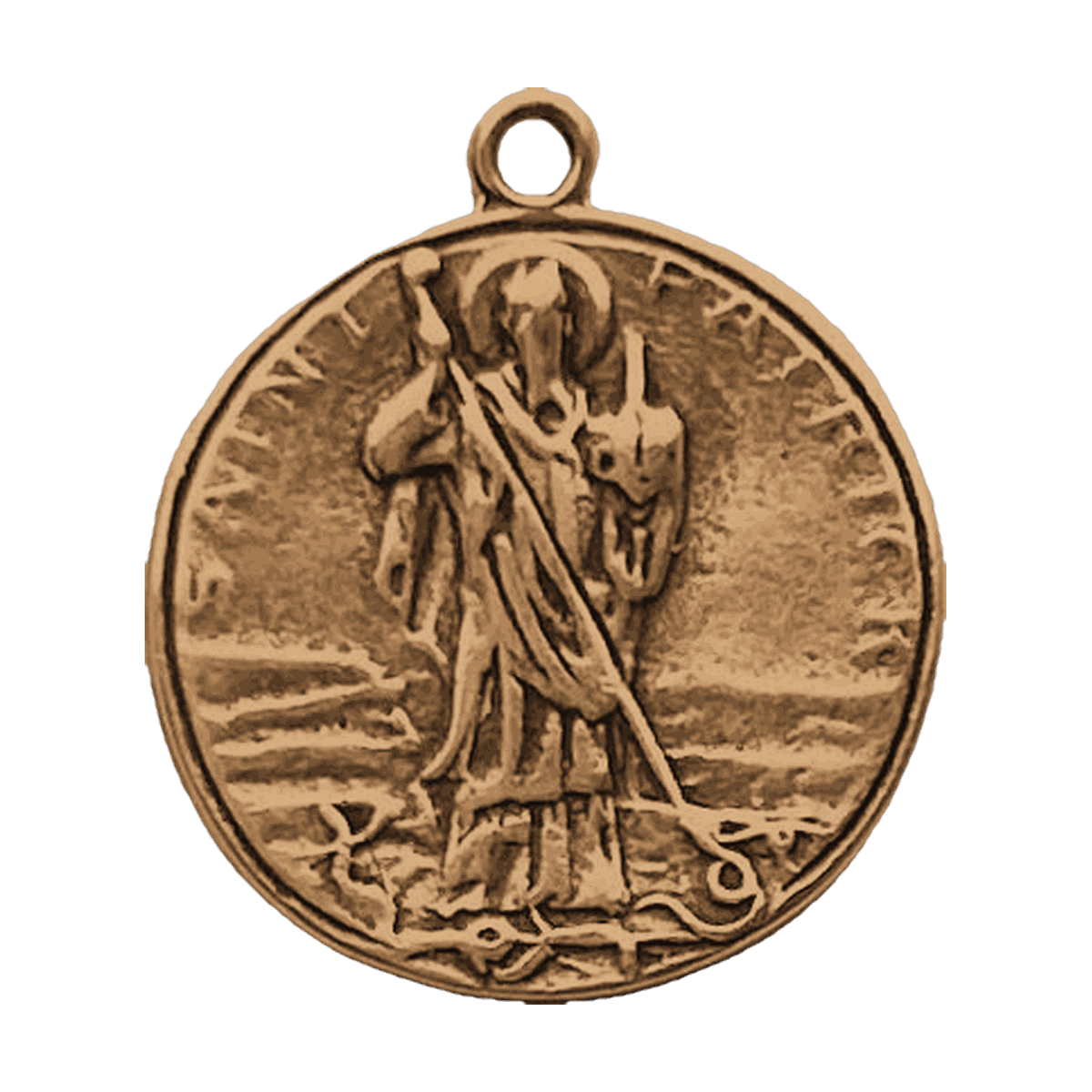Vintage Bronze St. Patrick with Snakes Medal