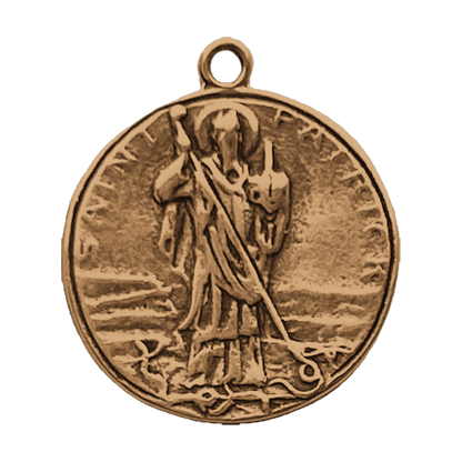 Vintage Bronze St. Patrick with Snakes Medal