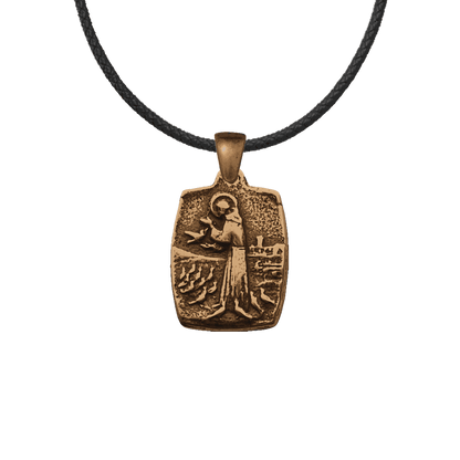 Vintage Bronze St. Francis with Birds Medal