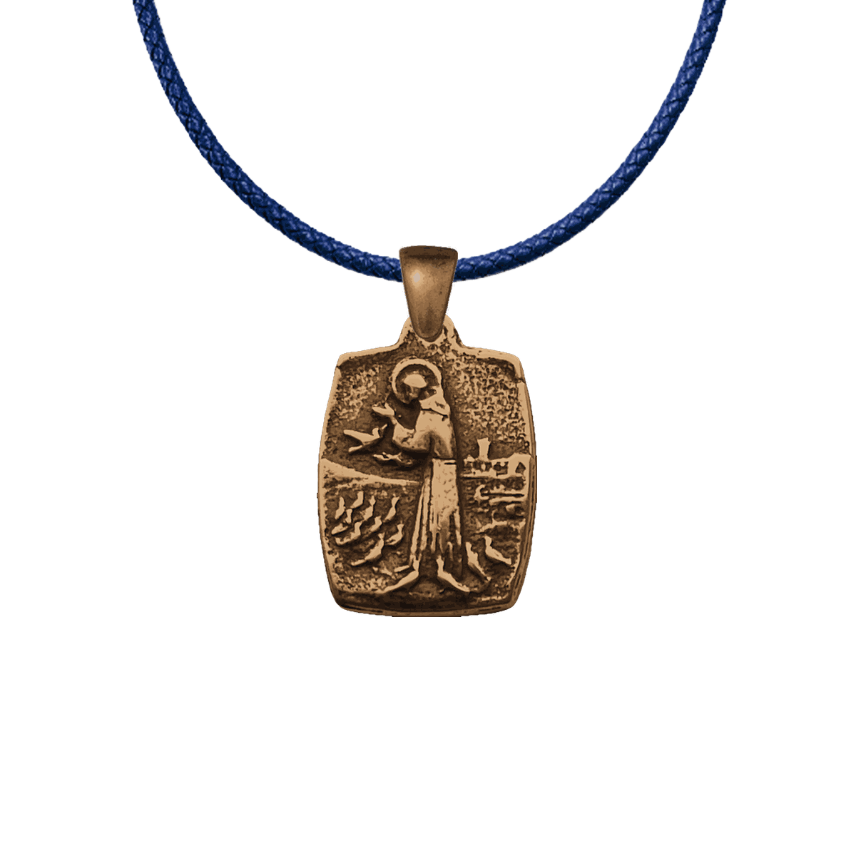 Vintage Bronze St. Francis with Birds Medal