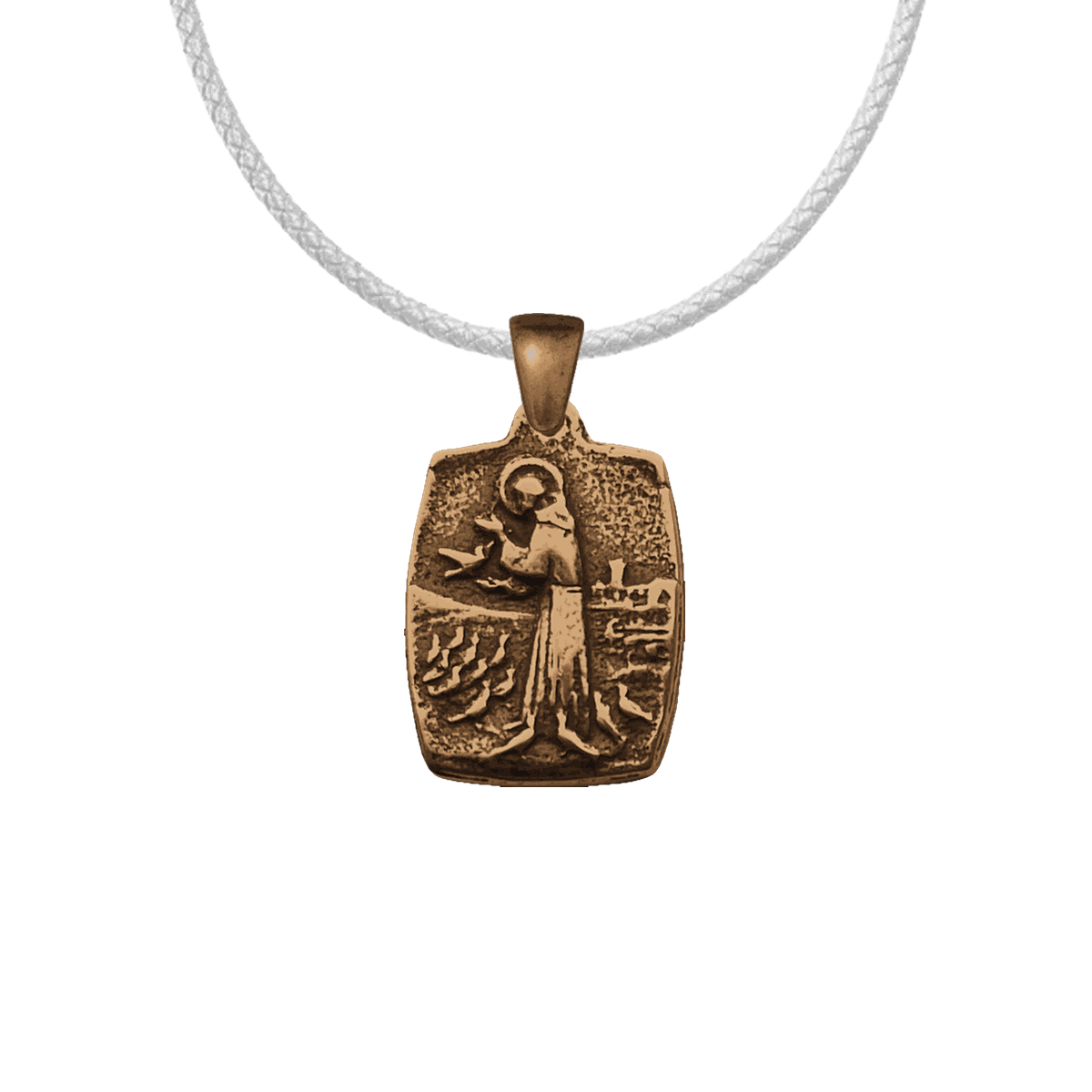 Vintage Bronze St. Francis with Birds Medal