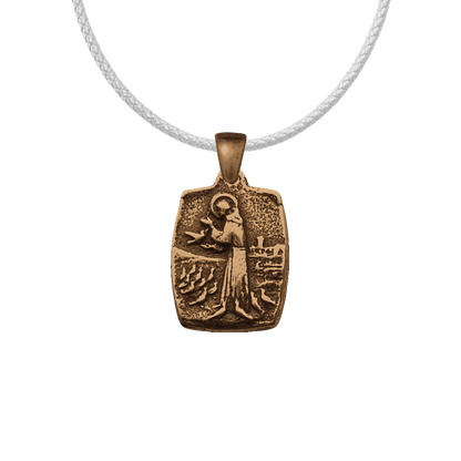 Vintage Bronze St. Francis with Birds Medal
