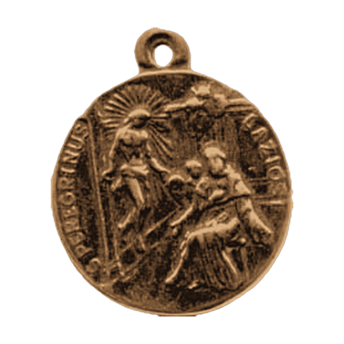Vintage Bronze St. Peregrine with Sorrowful Mary
