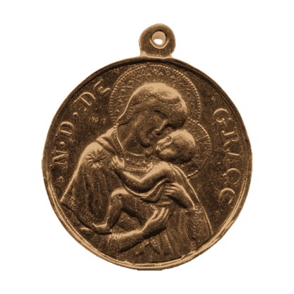 Vintage Bronze Joan of Arc with Our Lady of Grace Medal