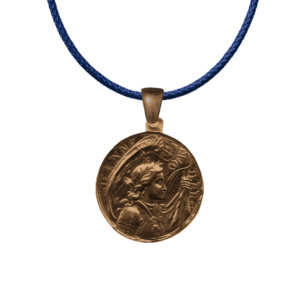 Vintage Bronze Joan of Arc with Our Lady of Grace Medal