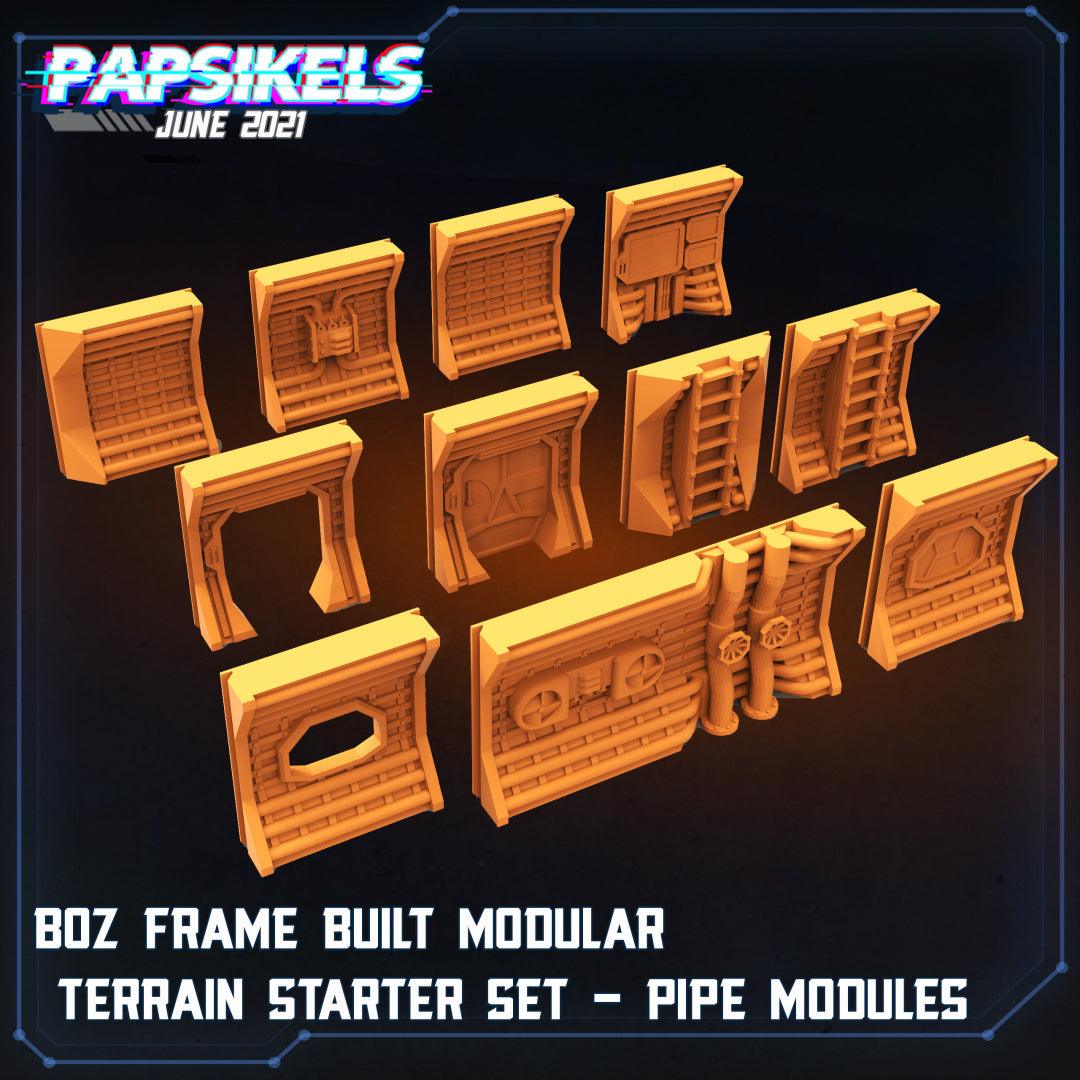 Set de inicio de terreno modular de marco Boz de Papsikels impreso en 3D Alienígenas contra Humanos Parte 2 28 mm 32 mm