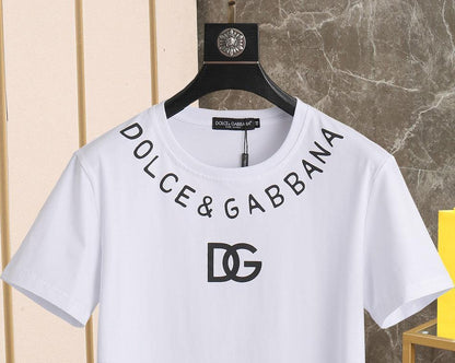 Dolce & Gabbana T-Shirt Without Collar 'White & Black'
