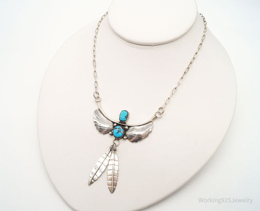 Vintage Native American LG Turquoise Sterling Silver Necklace — photo 1 of 8