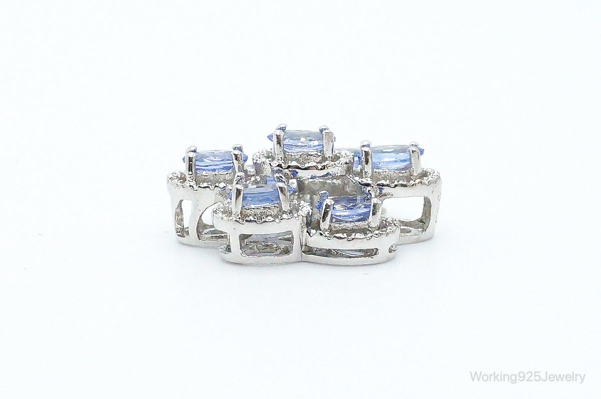 Designer Stauer Iolite Cubic Zirconia Sterling Silver Pendant