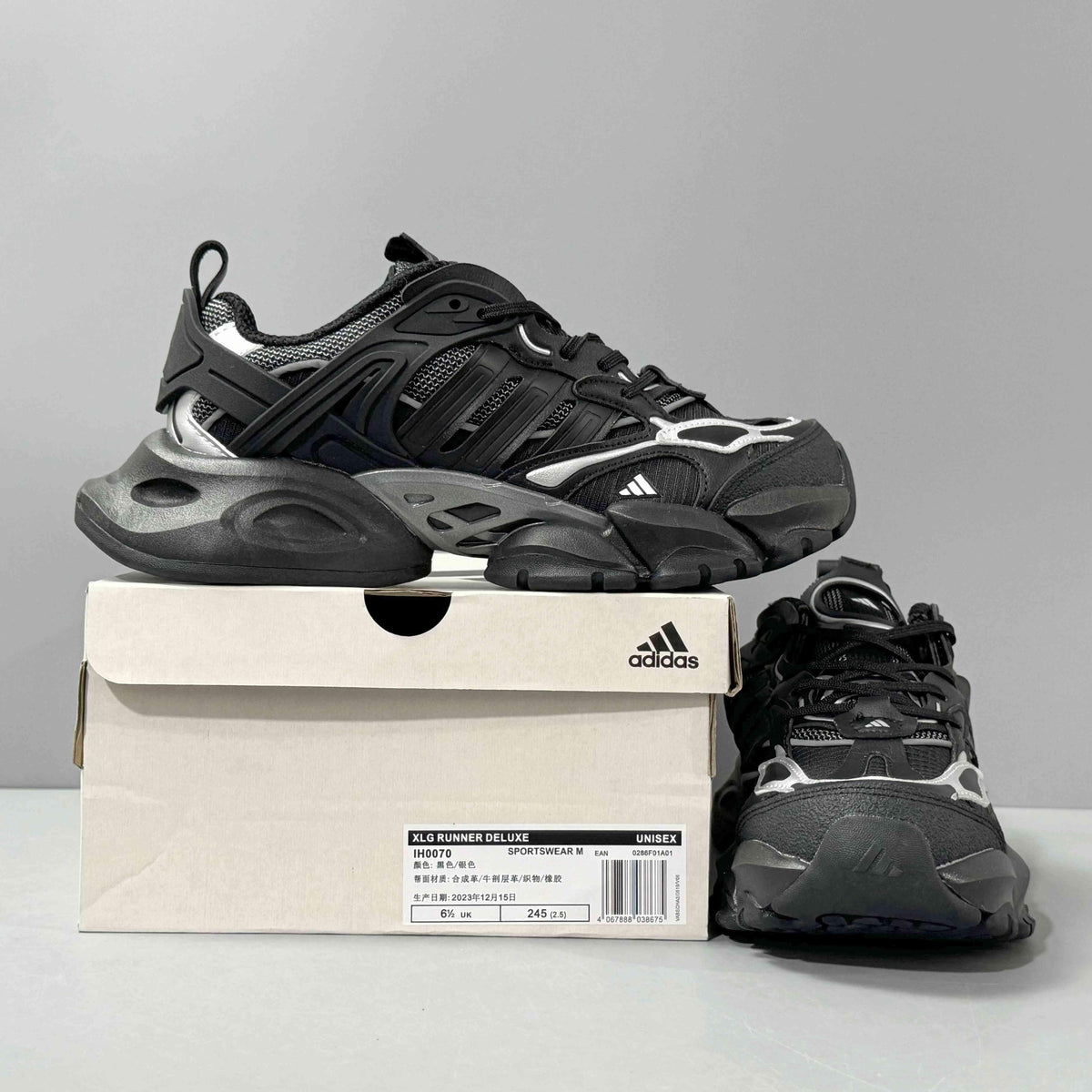 Adidas XLG Runner Deluxe 'Vento Black' - Men's Casual Sneakers