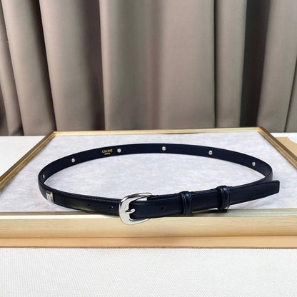Celine Women Silver Buckle Belt 'Black'