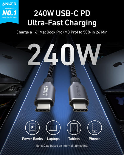 Anker Prime USB-C to USB-C Cable (240W, Upcycled-Braided) — photo 8 of 10