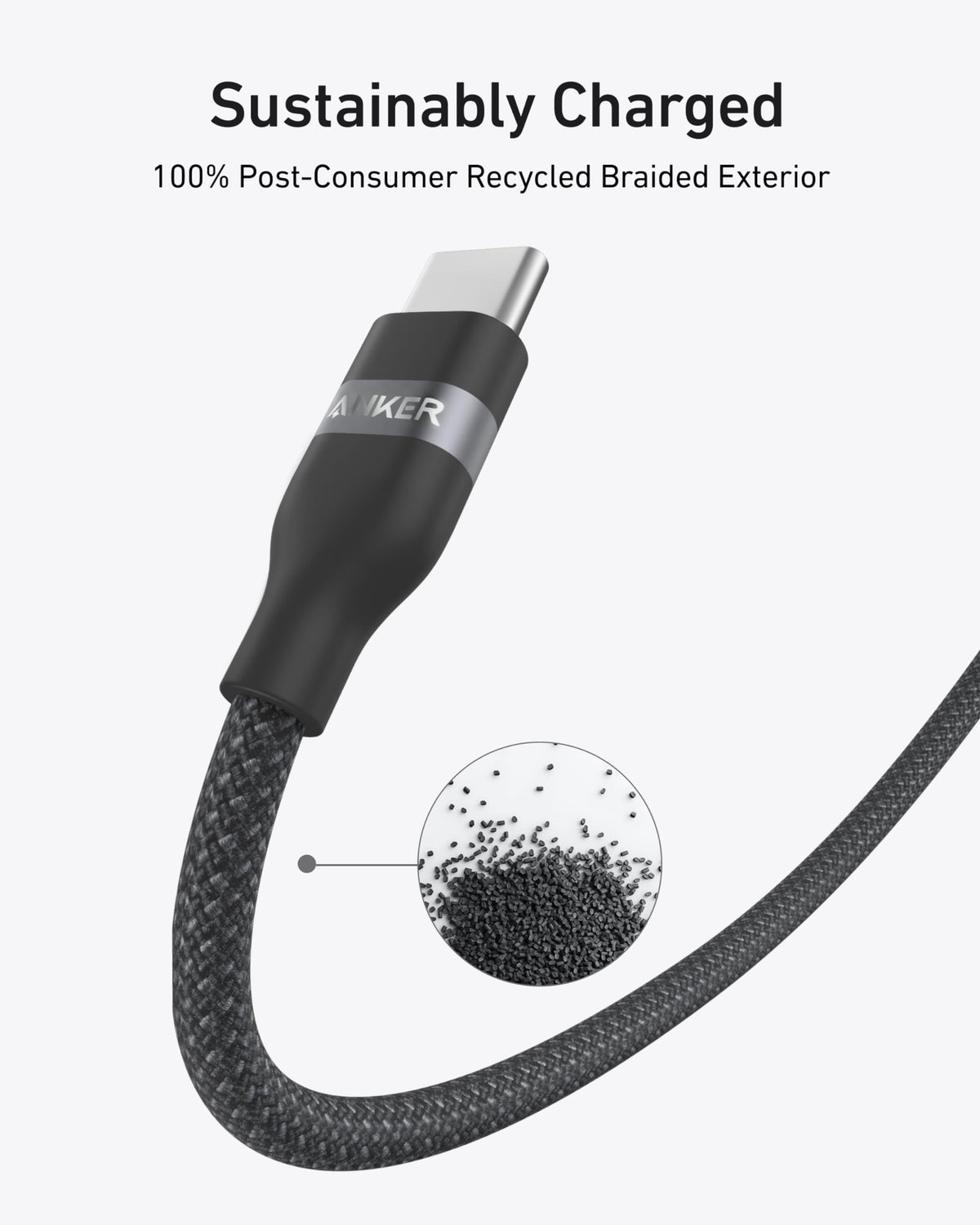 Anker USB-C to USB-C Cable (3 ft / 6 ft, 240W, Upcycled-Braided) — photo 5 of 10