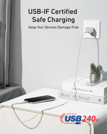 Anker USB-C to USB-C Cable (3 ft / 6 ft, 240W, Upcycled-Braided) — photo 6 of 10