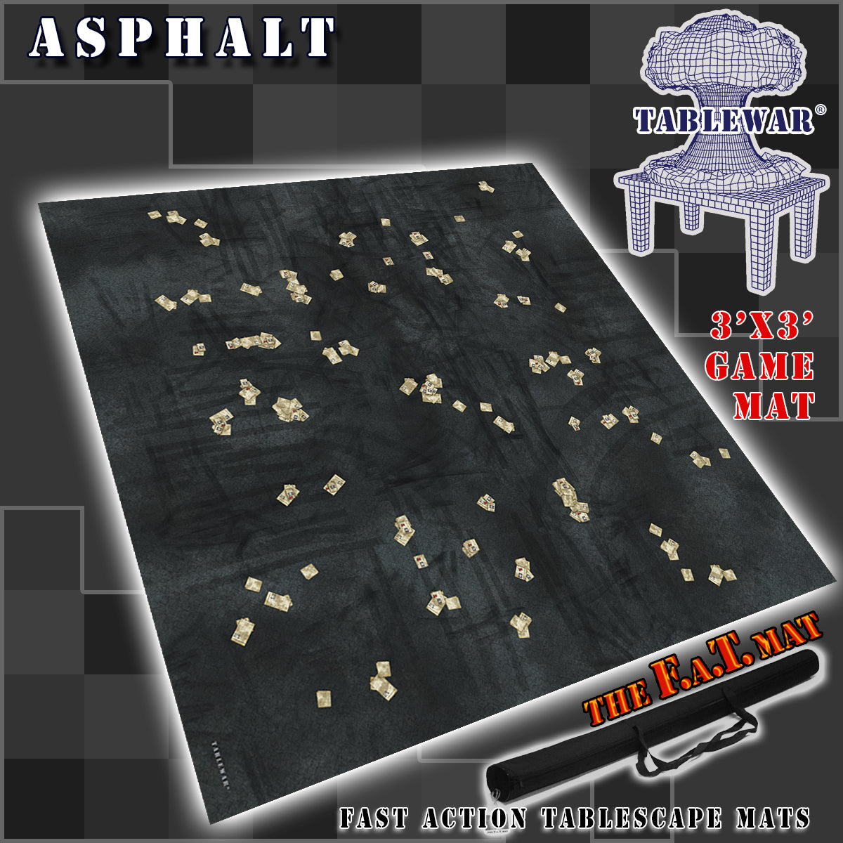 3x3 'Asphalt' F.A.T. Mat Battle Gaming Mat — photo 1 of 5
