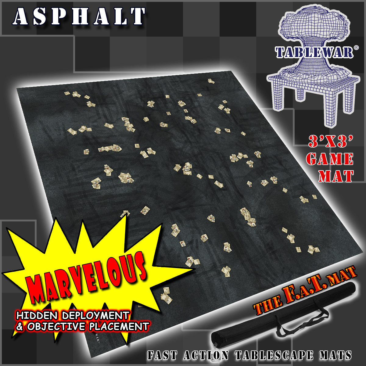 3x3 'Asphalt' F.A.T. Mat Battle Gaming Mat — photo 2 of 5
