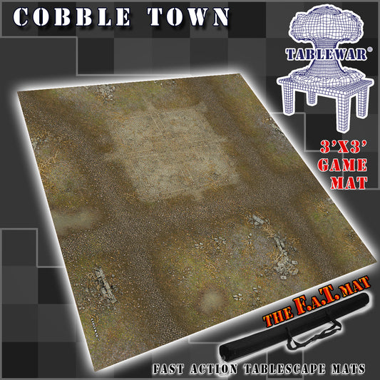 3x3 'Cobble Town' F.A.T. Mat Battle Gaming Mat
