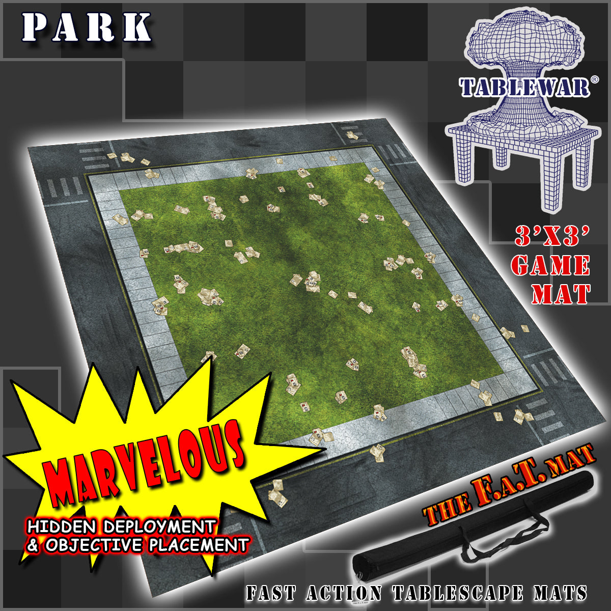 3x3 'Park' F.A.T. Mat Battle Gaming Mat — photo 2 of 3