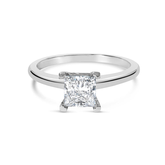 14K White Gold 1.0 Cttw Princess Lab-Grown Diamond Solitaire Engagement  Ring (F-G Color, VS1-VS2 Clarity) - Ring Size 7
