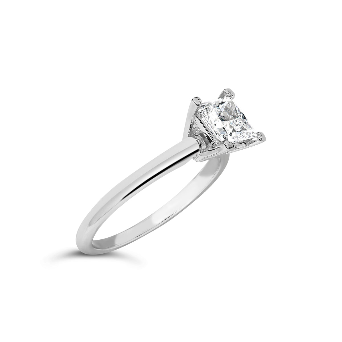 14K White Gold 1.0 Cttw Princess Lab-Grown Diamond Solitaire Engagement  Ring (F-G Color, VS1-VS2 Clarity) - Ring Size 7