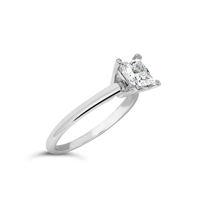 14K White Gold 1.0 Cttw Princess Lab-Grown Diamond Solitaire Engagement  Ring (F-G Color, VS1-VS2 Clarity) - Ring Size 7