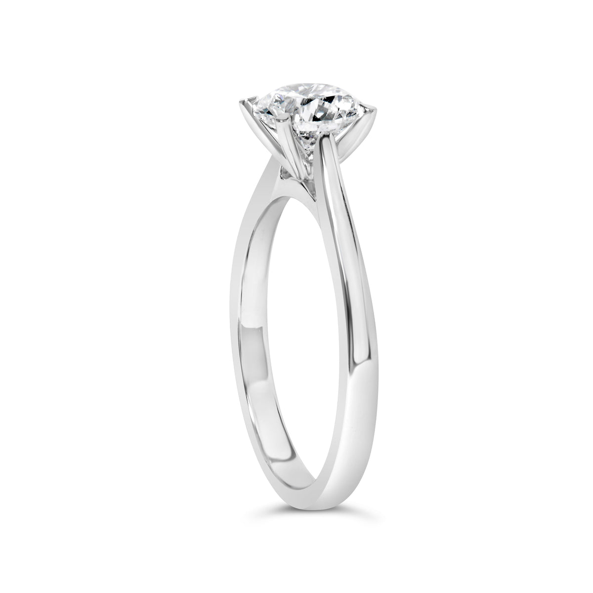 14K White Gold 1.0 Cttw Round Lab Grown Diamond Eagle Claw 4-Prong Set Solitaire Engagement Ring (F-G Color, VS2-SI1 Clarity) - Ring Size 7