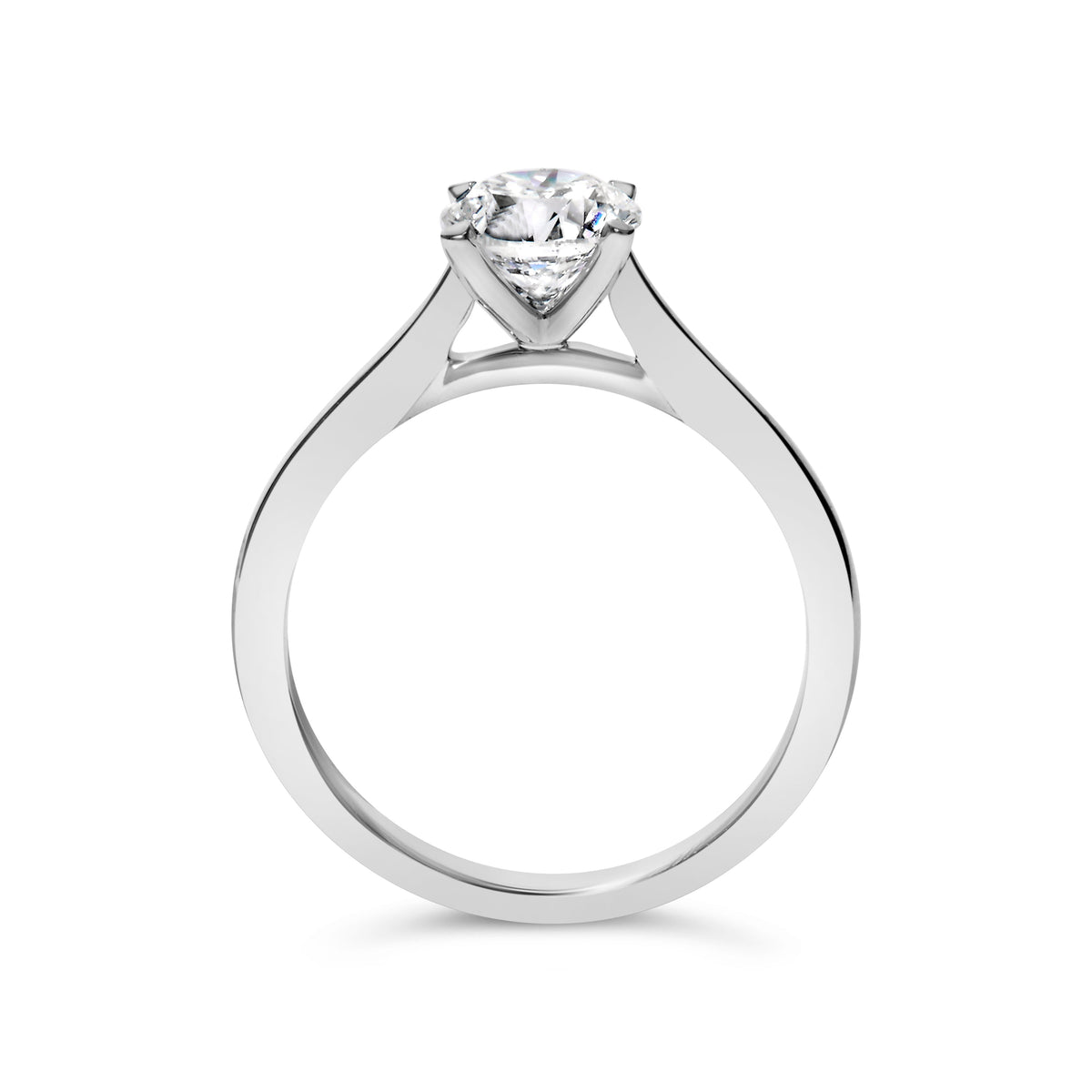 14K White Gold 1.0 Cttw Round Lab Grown Diamond Eagle Claw 4-Prong Set Solitaire Engagement Ring (F-G Color, VS2-SI1 Clarity) - Ring Size 7
