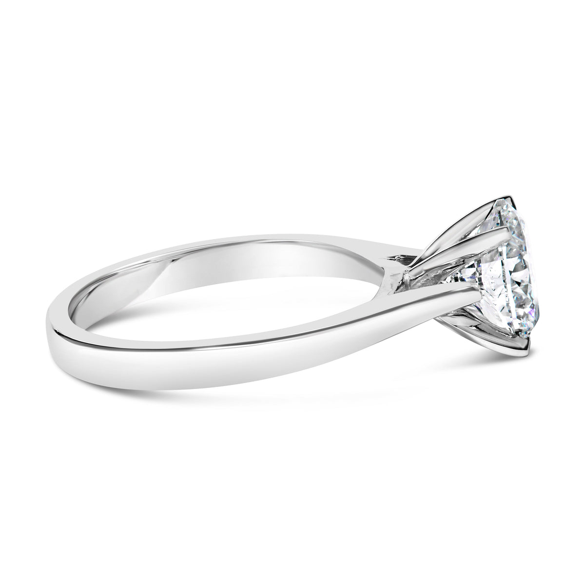 IGI Certified 14K White Gold 2.0 Cttw Round Lab Grown Diamond Solitaire Engagement Ring