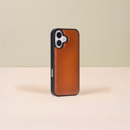 Leathere iPhone 17 Wallet Case – Rustic Brown - New York