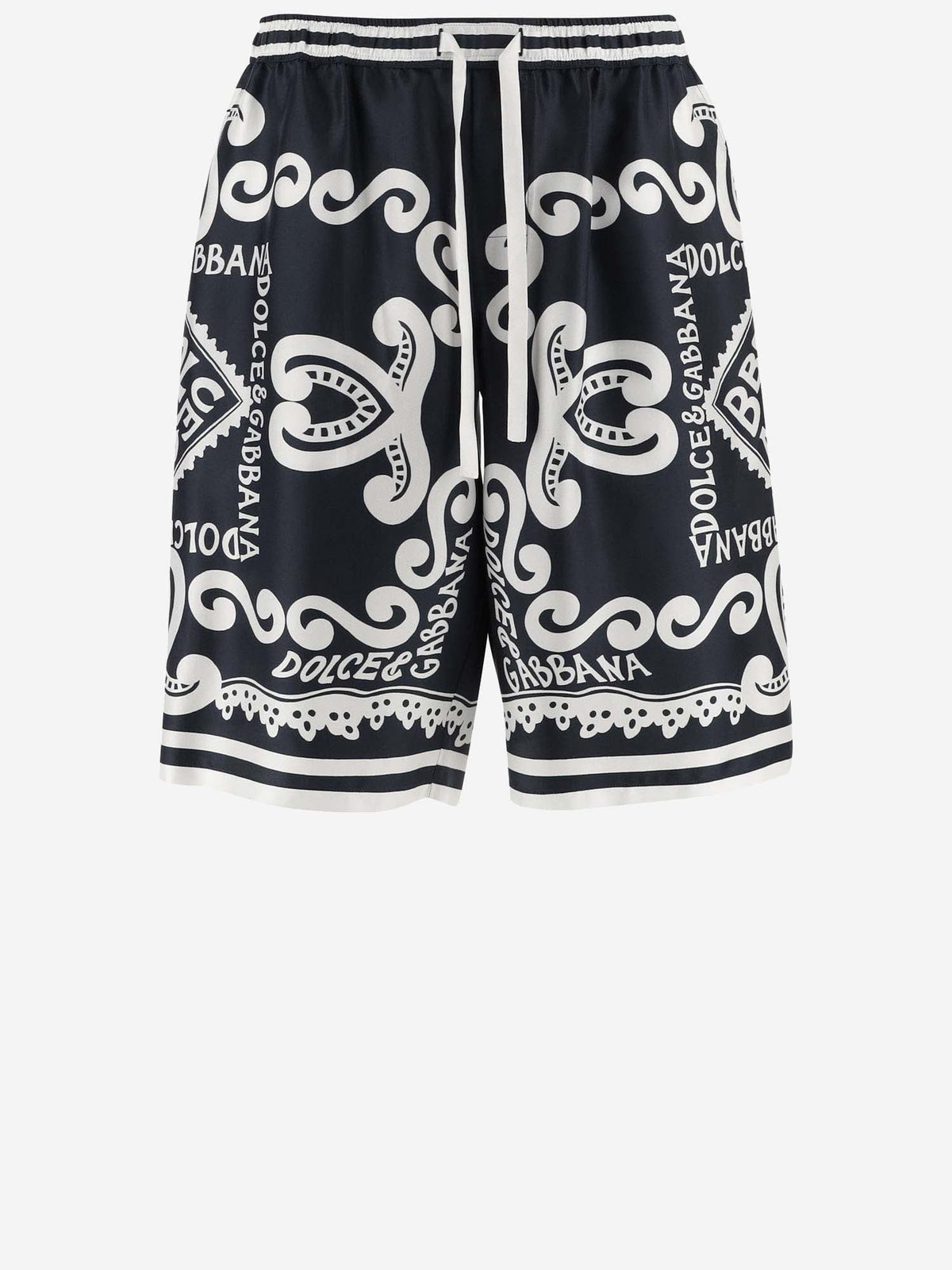 Dolce & Gabbana Printed Silk Bermuda Shorts
