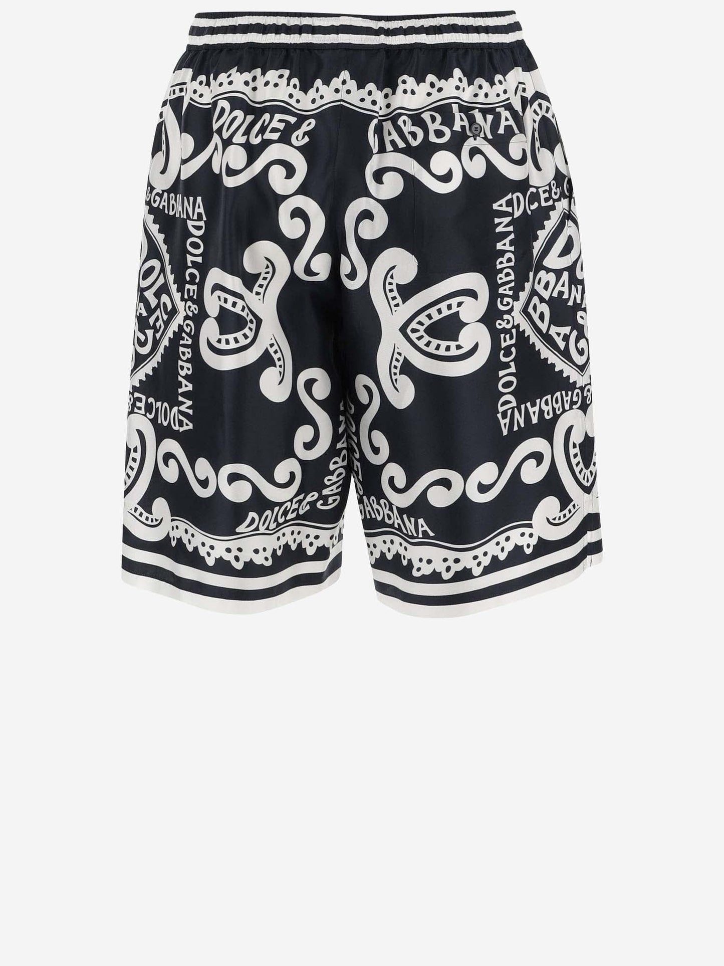 Dolce & Gabbana Printed Silk Bermuda Shorts