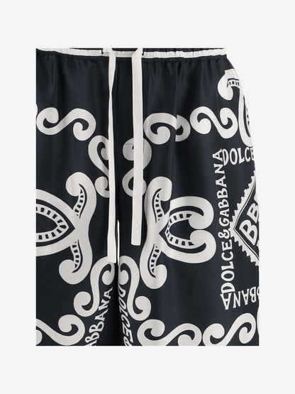 Dolce & Gabbana Printed Silk Bermuda Shorts