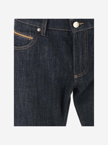 Dolce & Gabbana Cotton Denim Jeans With Dg Plaque