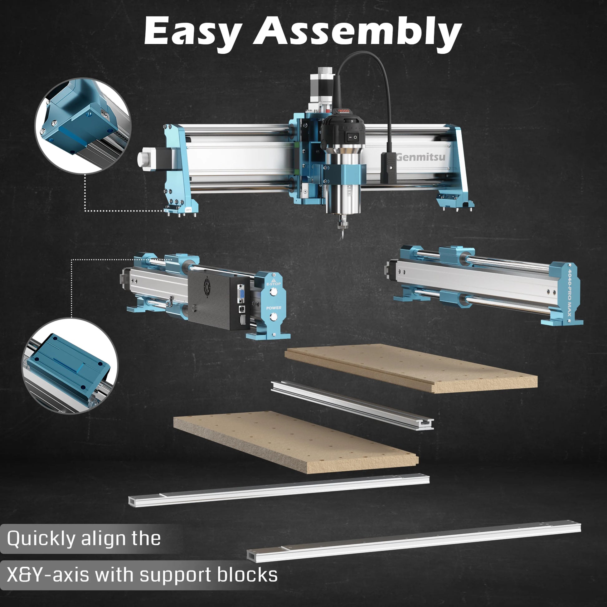 4040-PRO MAX CNC Router Machine, 710W Spindle, Linear Rail, Enhanced XZ Axis, Optional Vectric Bundle — photo 6 of 9