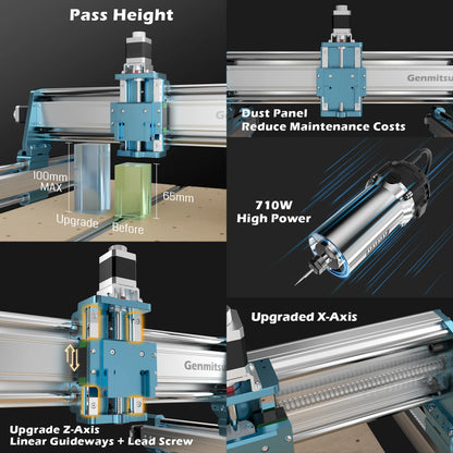 4040-PRO MAX CNC Router Machine, 710W Spindle, Linear Rail, Enhanced XZ Axis, Optional Vectric Bundle — photo 8 of 9