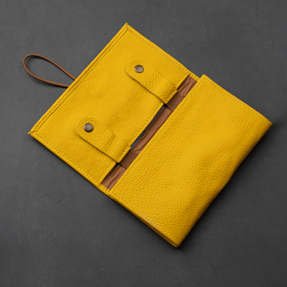 Leather Yellow Travel Tech Organizer - Riverside