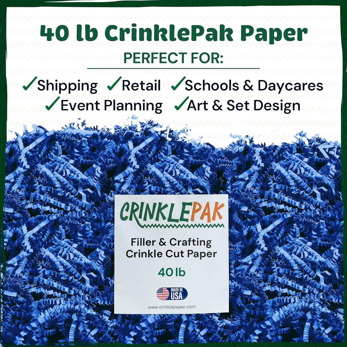 40 LB Blue Crinkle Paper
