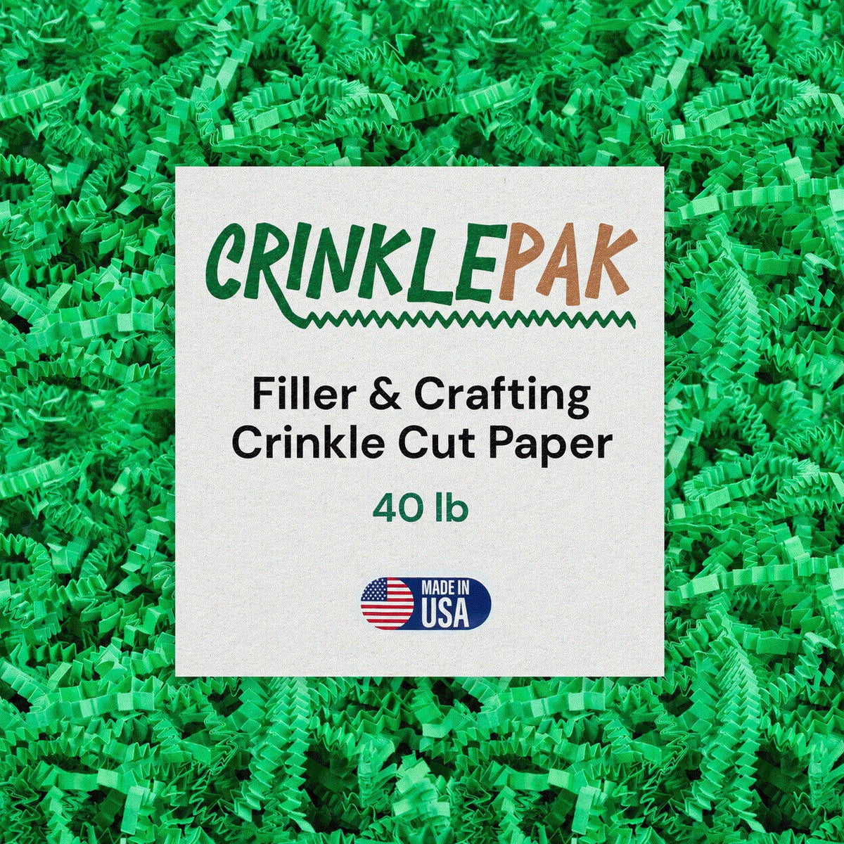 40 LB Green Crinkle Paper