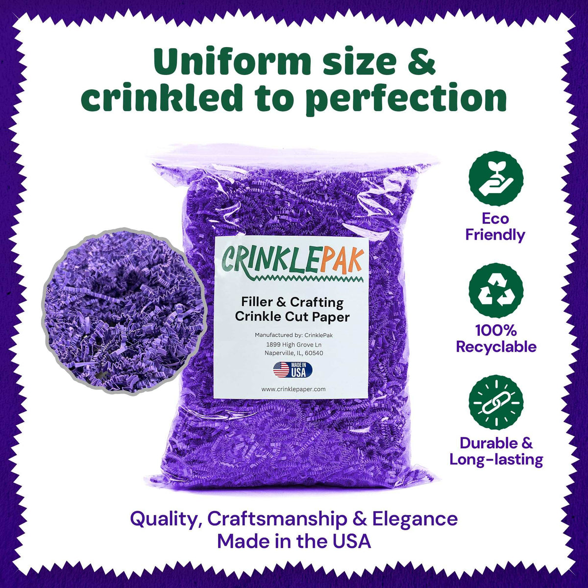 40lb Purple Crinkle Paper