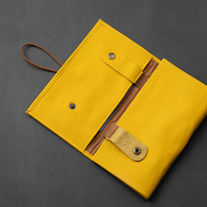 Leather Yellow Travel Tech Organizer - Riverside